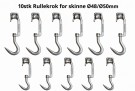 10 stk Rullekroker - for Ø50mm skinne. Rustfritt stål thumbnail