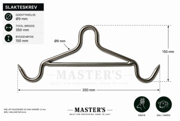 Master’s Slakteskrev 350 mm i rustfritt stål – for rådyr, sau og småfe