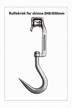 1 stk Rullekrok - for Ø50mm skinne. Rustfritt stål